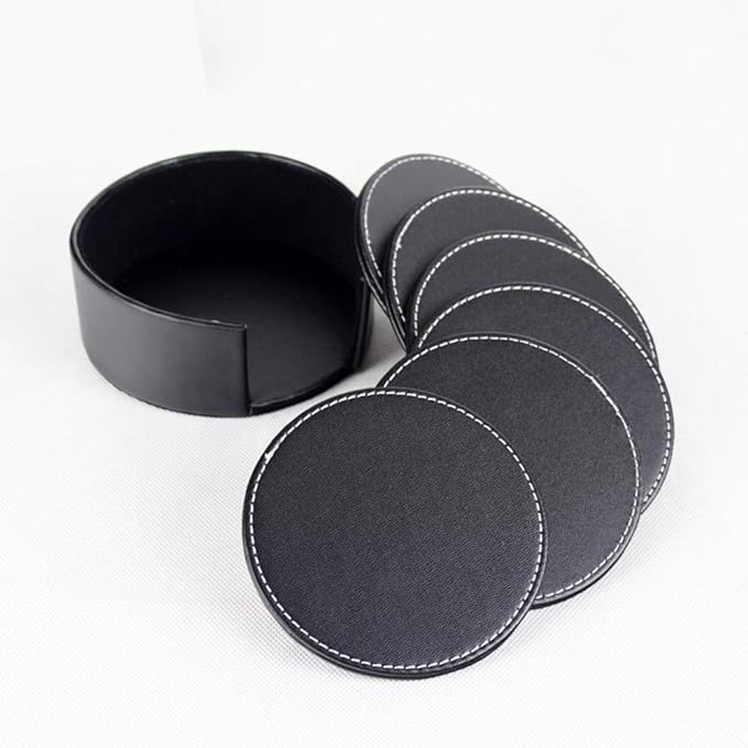 Dəri fincan altlığı qara